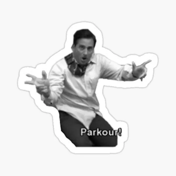 Office Parkour Meme Stickers and Merchandise image 1